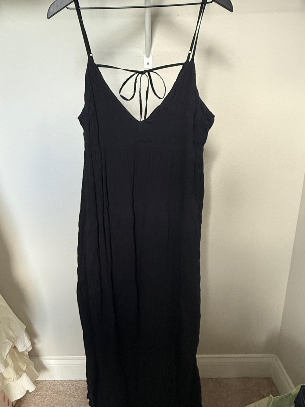Boden Black V-Neck Tiered Maxi Dress  100% Cotton- Women - Picture 3 of 5
